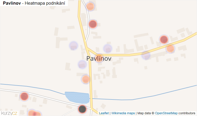 Mapa Pavlínov - Firmy v části obce.