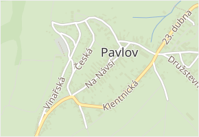 Na Návsi v obci Pavlov - mapa ulice
