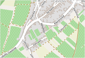 Venušina v obci Pavlov - mapa ulice
