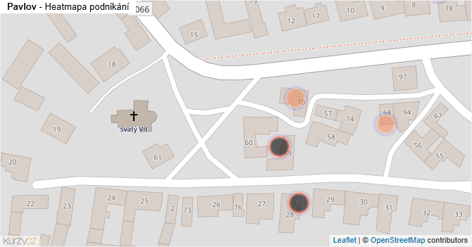 Pavlov - mapa podnikání