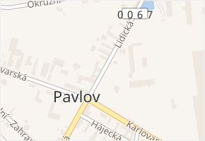 Lidická v obci Pavlov - mapa ulice
