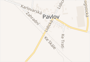 Zahradní v obci Pavlov - mapa ulice