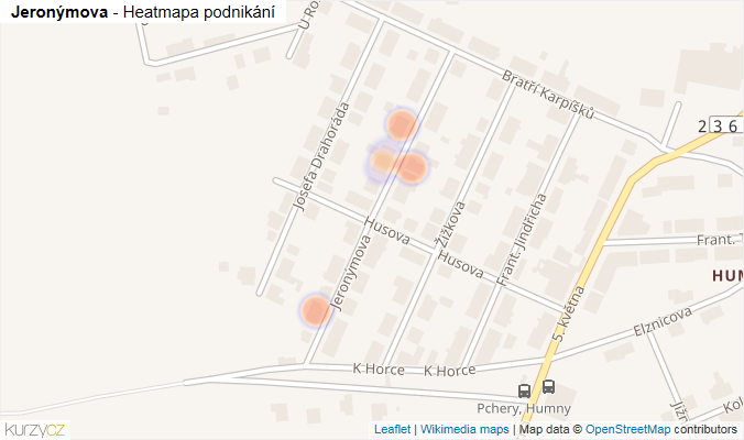Mapa Jeronýmova - Firmy v ulici.