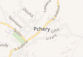 Modřínová v obci Pchery - mapa ulice