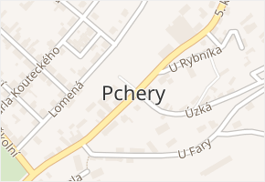 Pchery v obci Pchery - mapa části obce