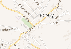 U Kostela v obci Pchery - mapa ulice