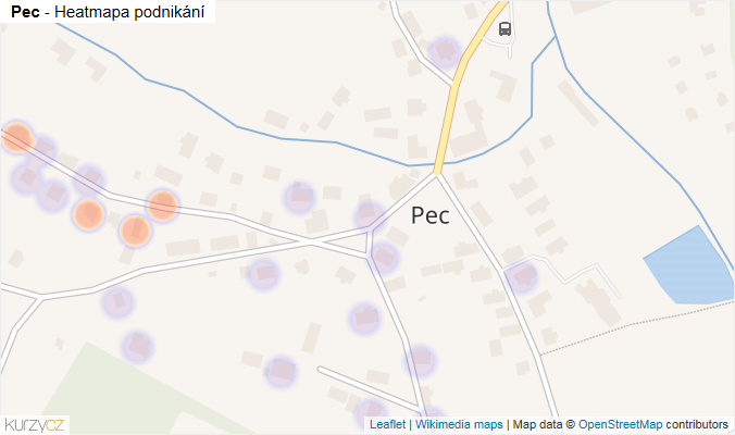 Mapa Pec - Firmy v části obce.