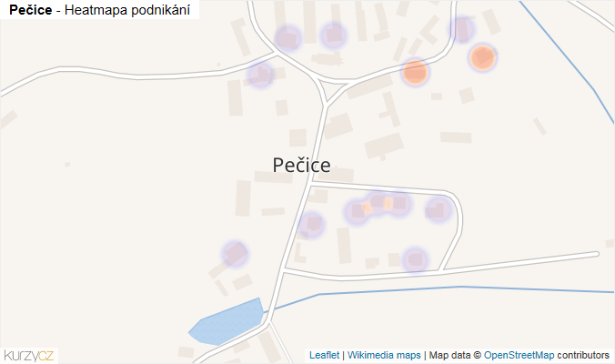 Mapa Pečice - Firmy v části obce.