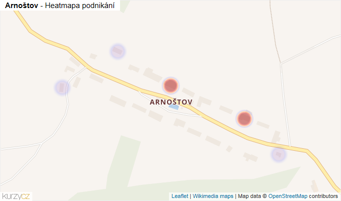 Mapa Arnoštov - Firmy v části obce.