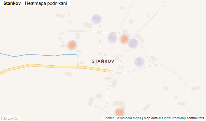 Mapa Staňkov - Firmy v části obce.