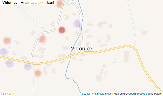 Mapa Vidonice - Firmy v části obce.
