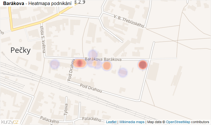Mapa Barákova - Firmy v ulici.