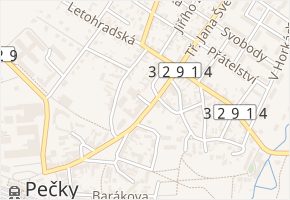 Brožova v obci Pečky - mapa ulice