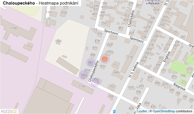 Mapa Chaloupeckého - Firmy v ulici.