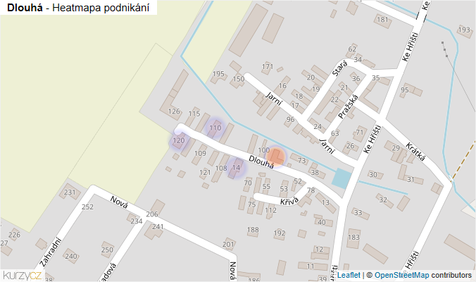 Mapa Dlouhá - Firmy v ulici.