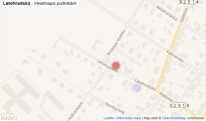 Mapa Letohradská - Firmy v ulici.