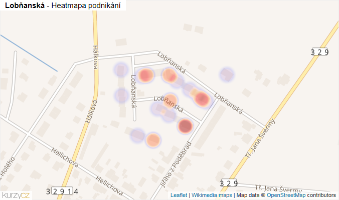 Mapa Lobňanská - Firmy v ulici.