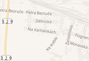 Na Varhánkách v obci Pečky - mapa ulice