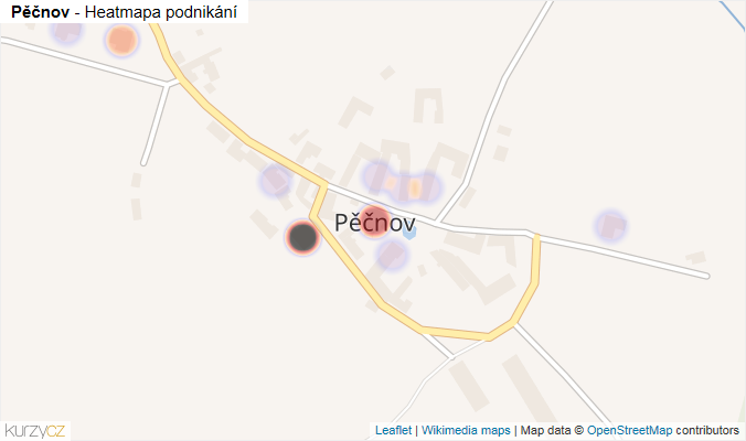 Mapa Pěčnov - Firmy v části obce.