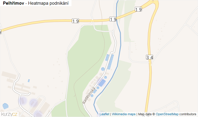Mapa Pelhřimov - Firmy v obci.