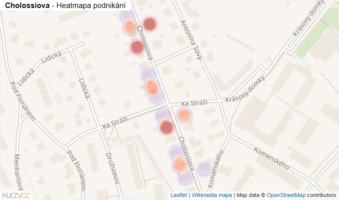 Mapa Cholossiova - Firmy v ulici.