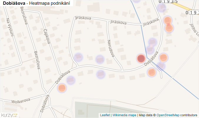Mapa Dobiášova - Firmy v ulici.