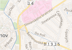 Fibichova v obci Pelhřimov - mapa ulice