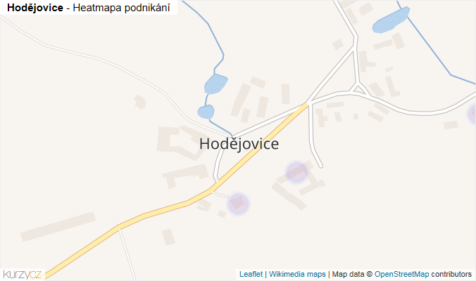 Mapa Hodějovice - Firmy v části obce.