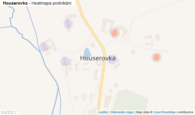 Mapa Houserovka - Firmy v části obce.