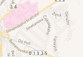 Janáčkova v obci Pelhřimov - mapa ulice