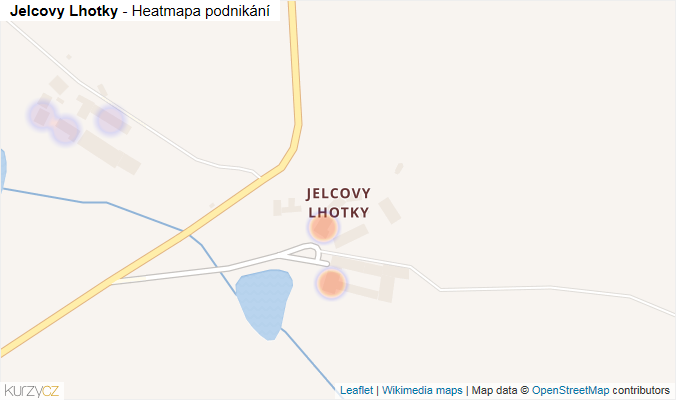 Mapa Jelcovy Lhotky - Firmy v části obce.