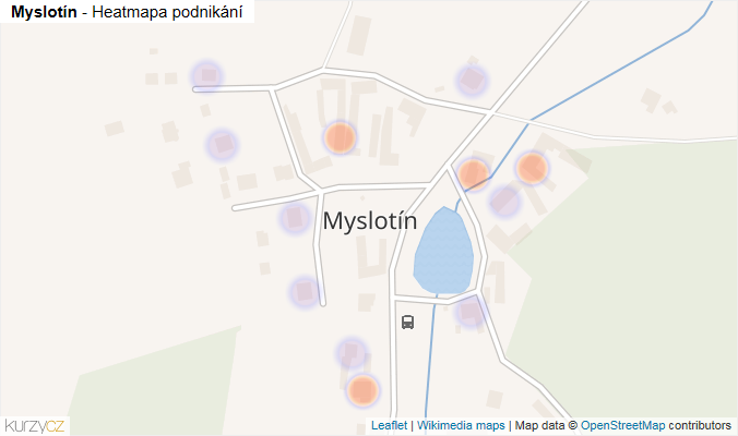 Mapa Myslotín - Firmy v části obce.