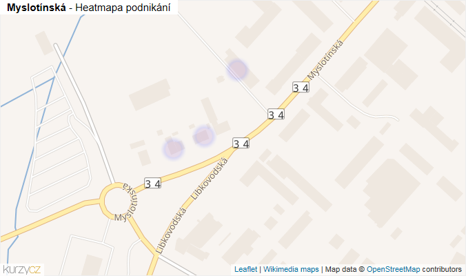 Mapa Myslotínská - Firmy v ulici.