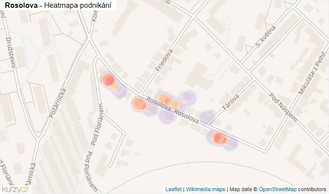 Mapa Rosolova - Firmy v ulici.