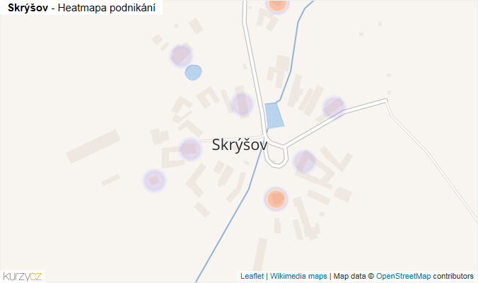 Mapa Skrýšov - Firmy v části obce.