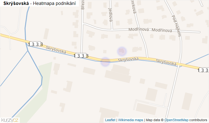 Mapa Skrýšovská - Firmy v ulici.