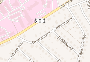 Smetanova v obci Pelhřimov - mapa ulice