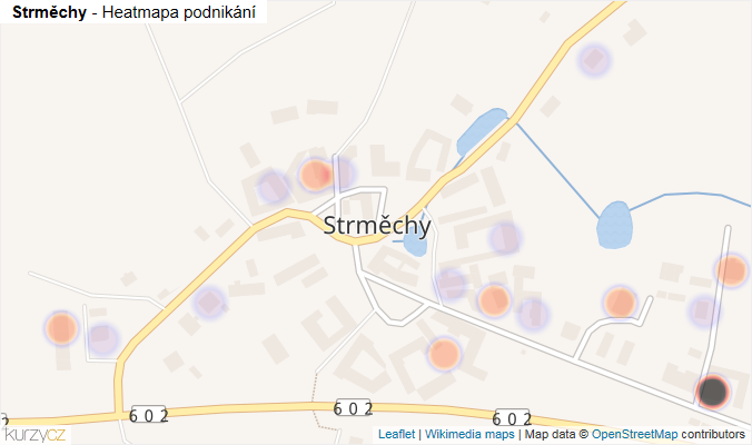 Mapa Strměchy - Firmy v části obce.