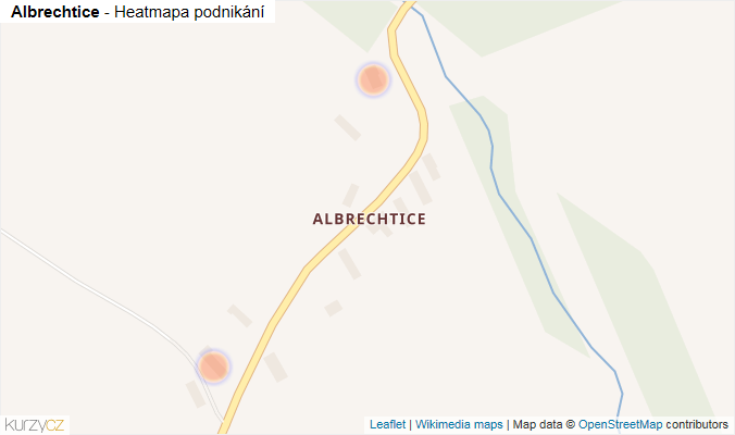 Mapa Albrechtice - Firmy v části obce.
