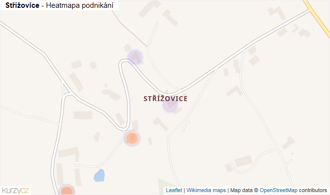 Mapa Střížovice - Firmy v části obce.