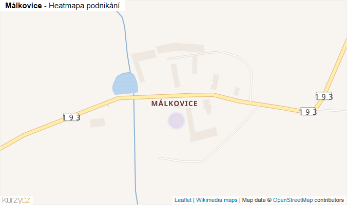 Mapa Málkovice - Firmy v části obce.