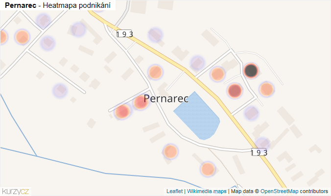 Mapa Pernarec - Firmy v části obce.