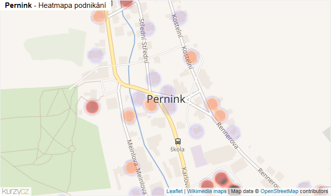 Mapa Pernink - Firmy v části obce.