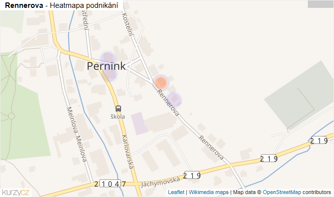 Mapa Rennerova - Firmy v ulici.