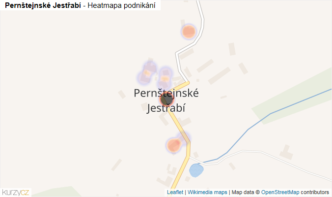Mapa Pernštejnské Jestřabí - Firmy v části obce.