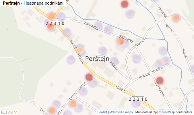 Mapa Perštejn - Firmy v části obce.