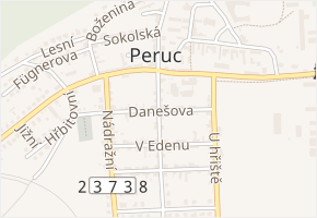Danešova v obci Peruc - mapa ulice