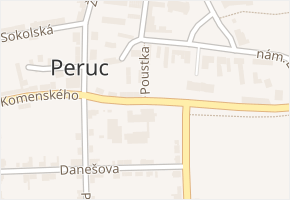 Komenského v obci Peruc - mapa ulice