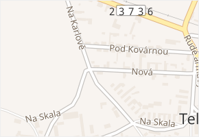 Nová v obci Peruc - mapa ulice