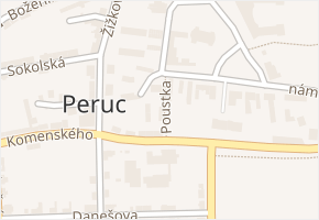 Poustka v obci Peruc - mapa ulice